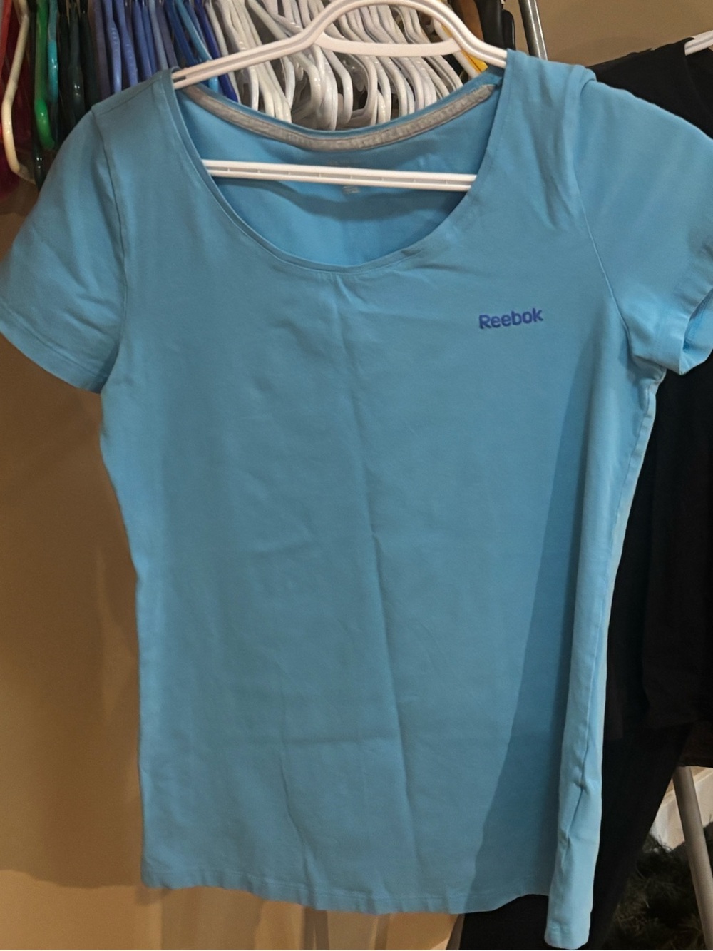 Reebok Light Blue Short Sleeve Scoop Neck Tee